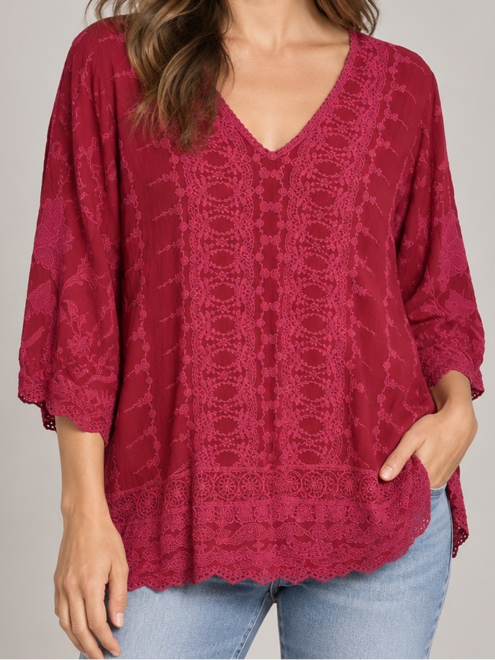 Johnny Was Blouse Top in Pink Sz. M